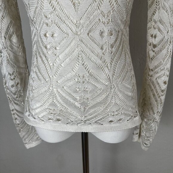 Corporeum Sweater Open Knit Ivory Long Sleeve‎ Fairy Romantic Size P=XS - Picture 3 of 11
